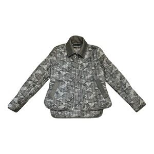 BANANA REPUBLIC Gray Camo Quilted Full Zip Jacket Size XS